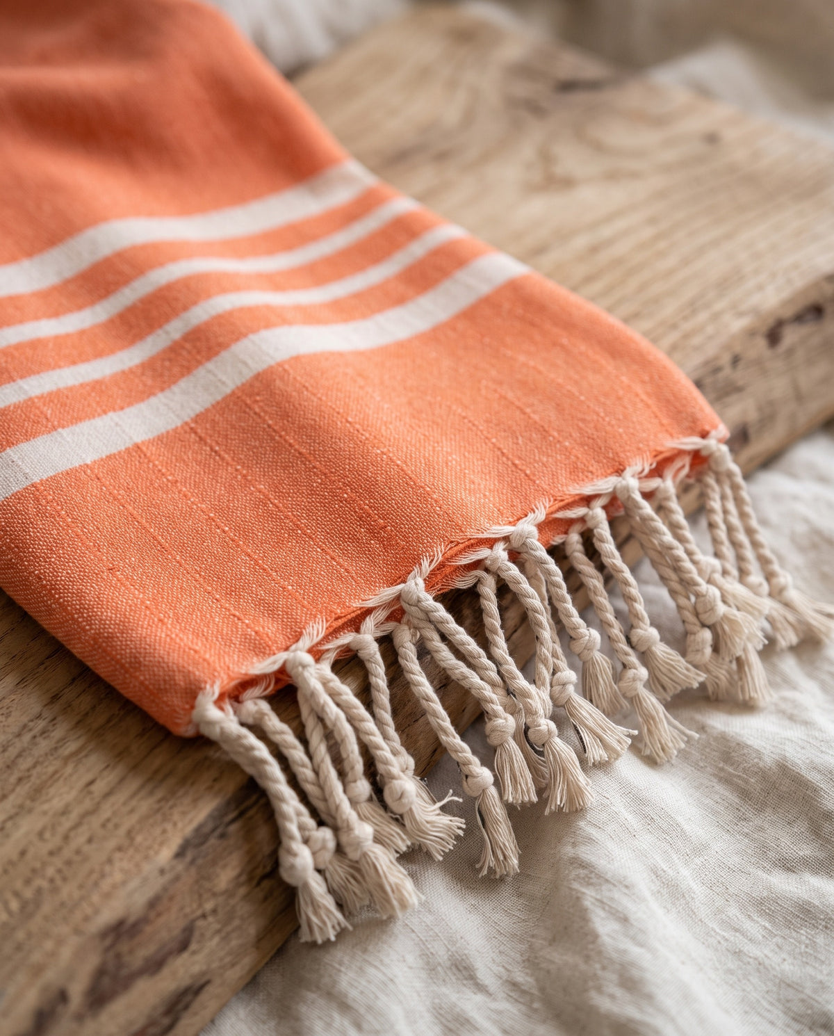 hamamdoek Krem Sultan XXL orange - detail