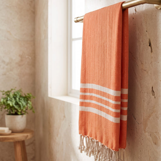 hamamdoek Krem Sultan XXL orange - sfeer