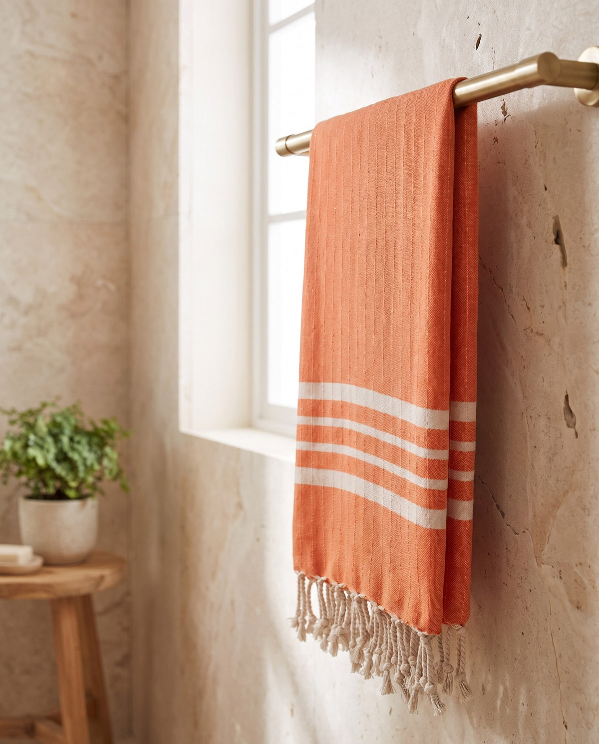 hamamdoek Krem Sultan XXL orange - sfeer