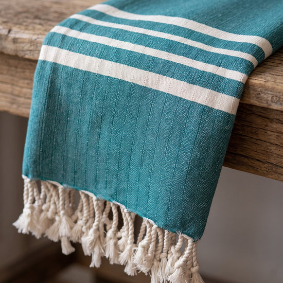 hamamdoek Krem Sultan XXL petrol - detail