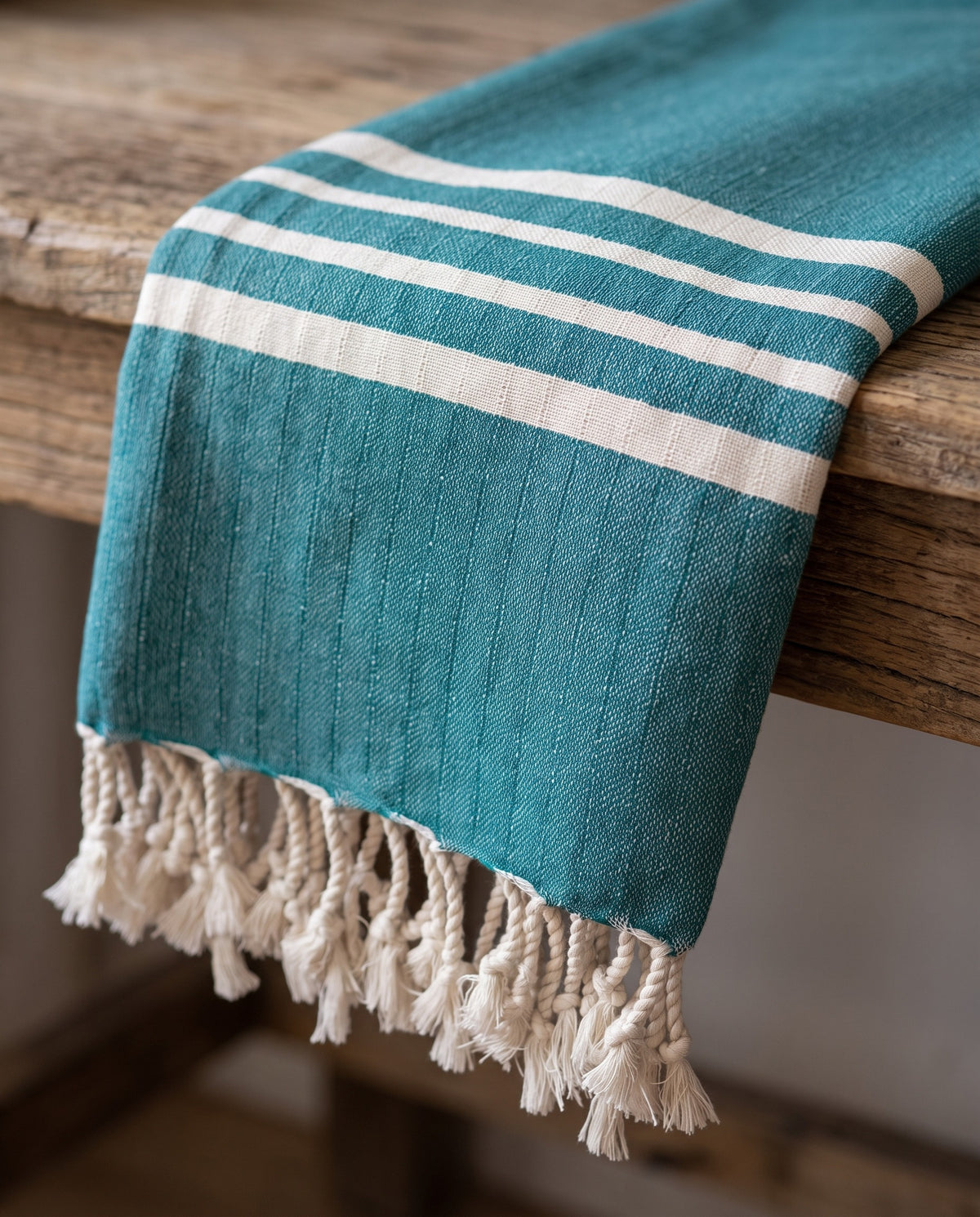 hamamdoek Krem Sultan XXL petrol - detail