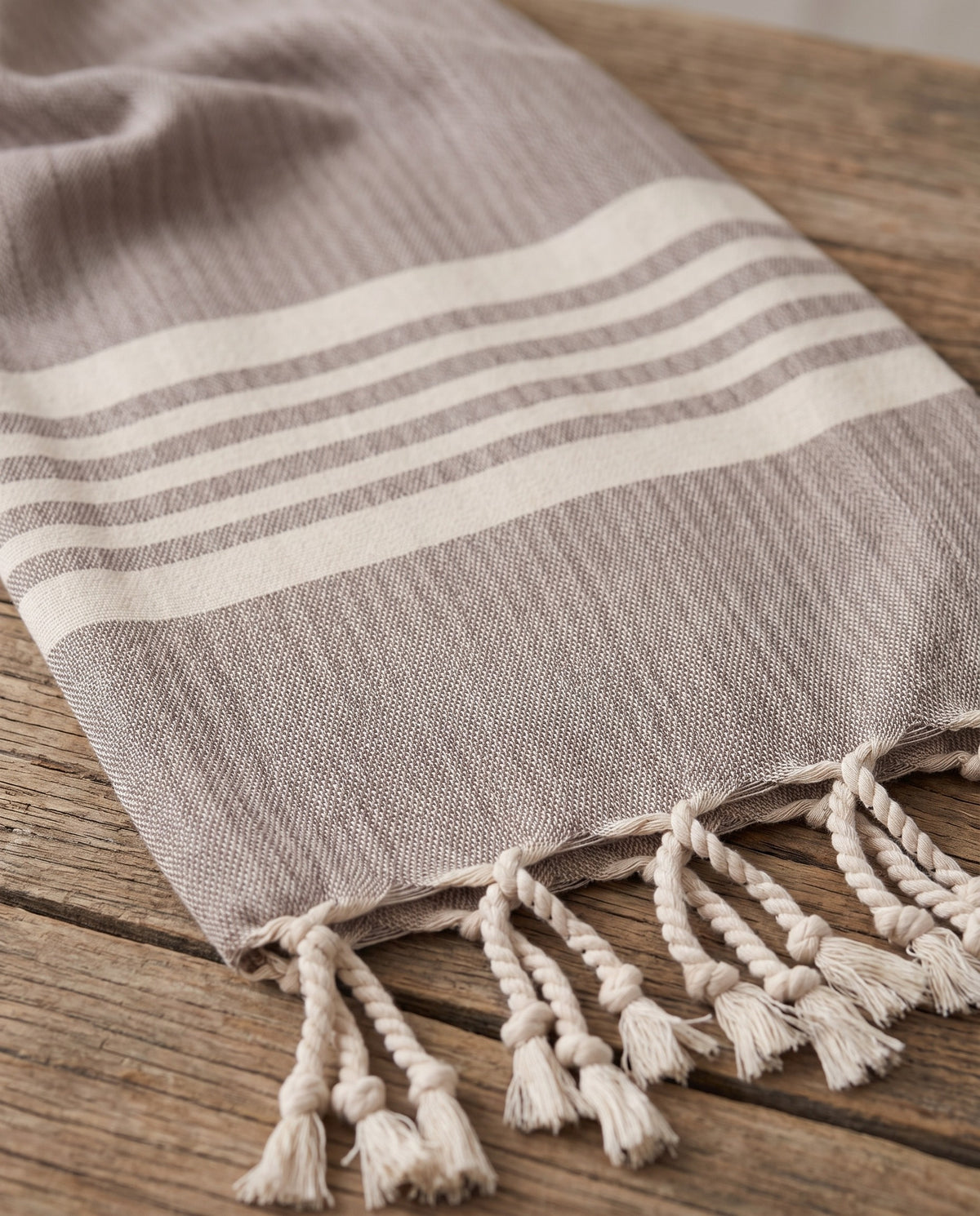 hamamdoek Krem Sultan XXL taupe - detail