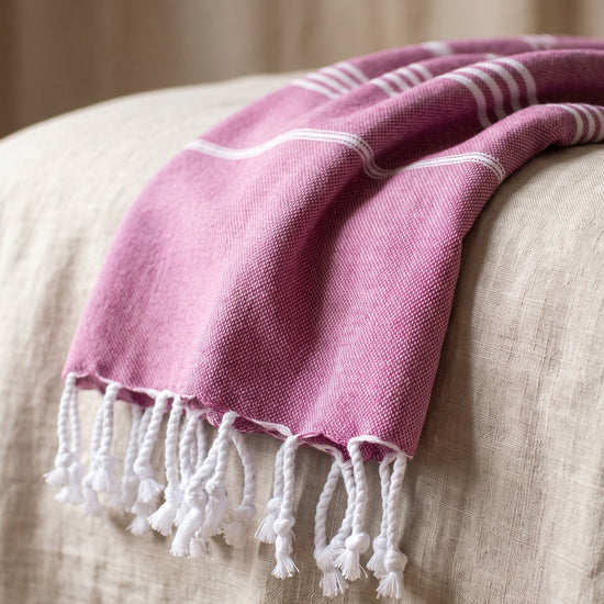 hamamdoek magenta - detail