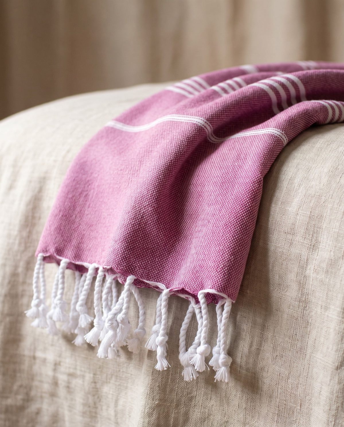 hamamdoek magenta - detail