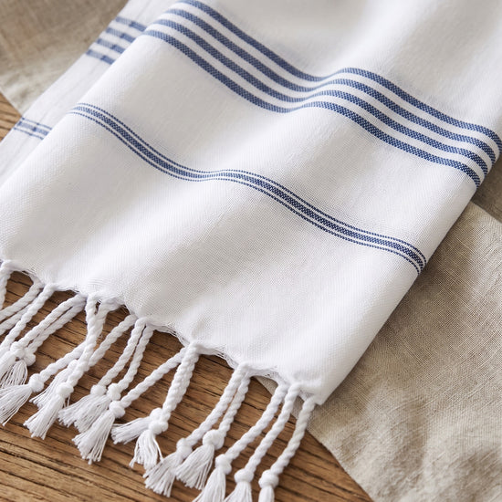 hamamdoek marineblauw - detail