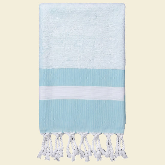 hamamdoek met badstof aqua - op kleur
