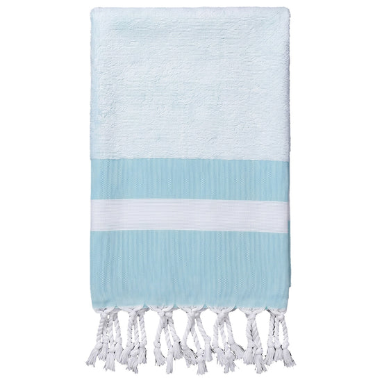 hamamdoek met badstof aqua - vrijstaand