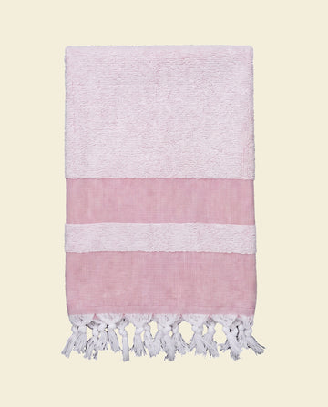 hamamdoek met badstof cerise