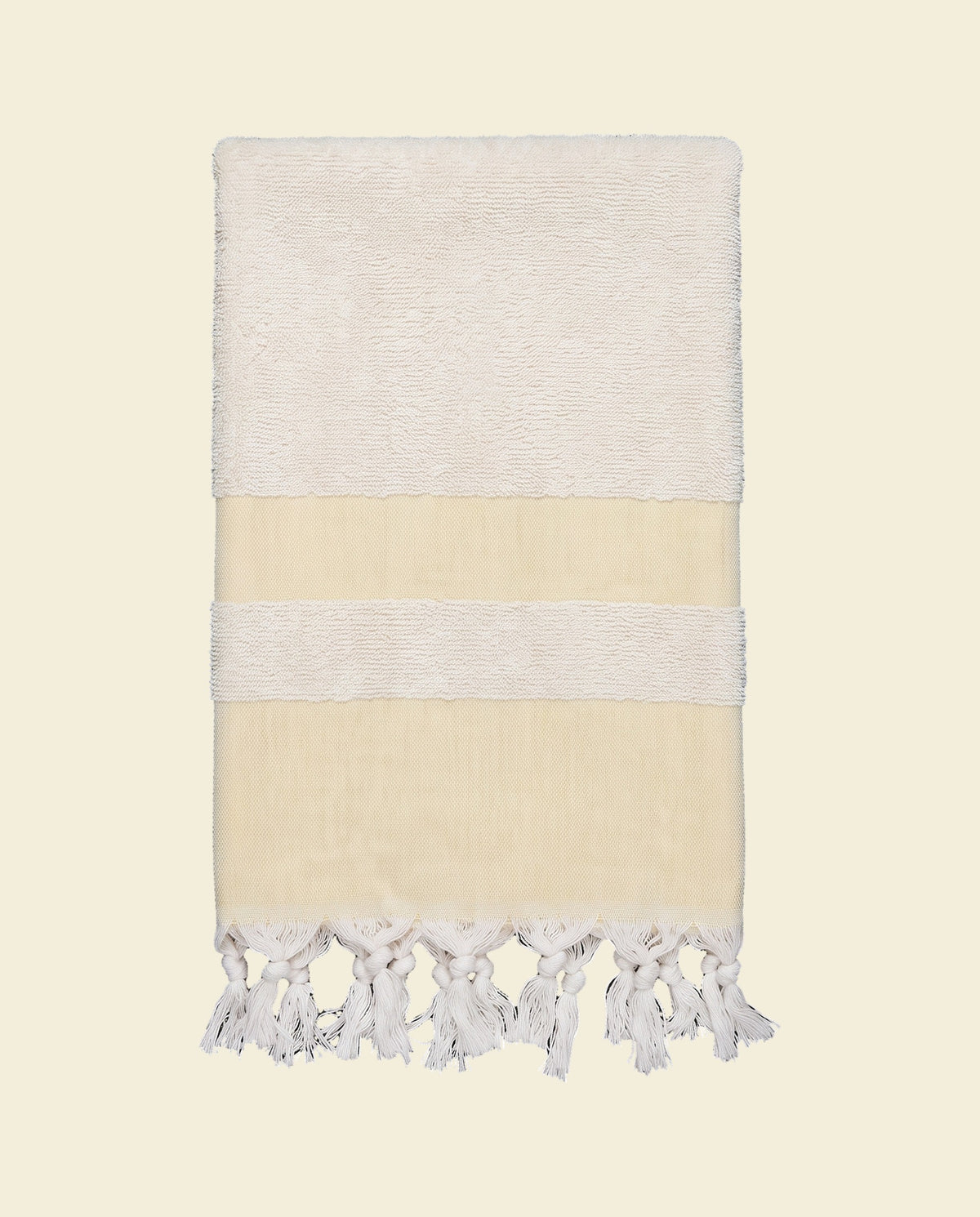 hamamdoek met badstof geel - op kleur