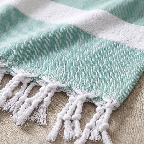 hamamdoek met badstof jade - detail