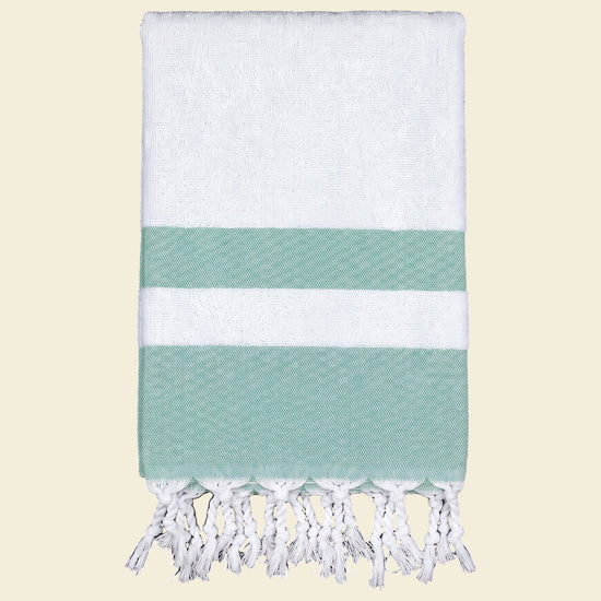 hamamdoek met badstof jade - op kleur