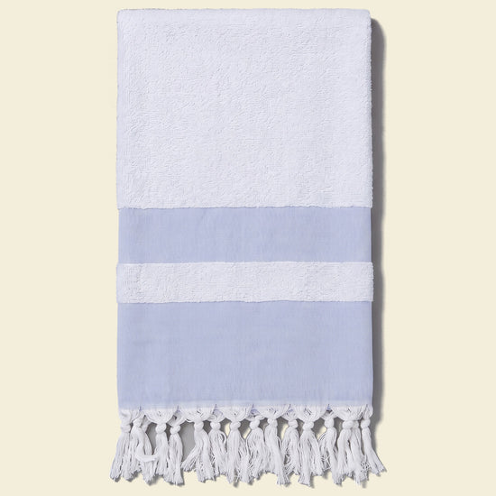 hamamdoek met badstof lavendelblauw - op kleur