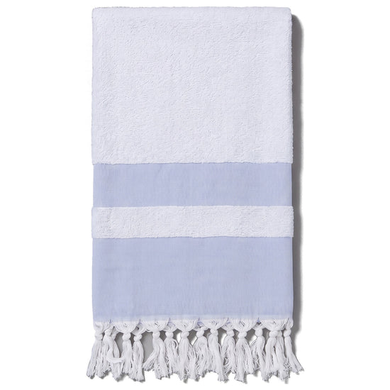 hamamdoek met badstof lavendelblauw - vrijstaand