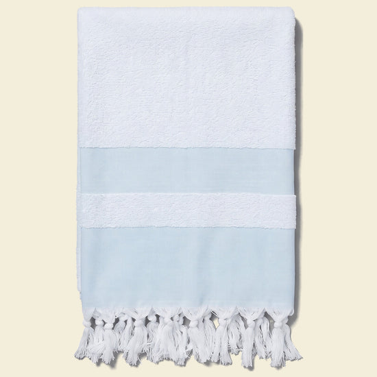 hamamdoek met badstof lichtblauw - op kleur