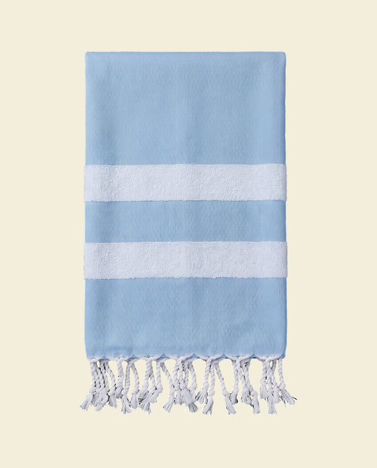 hamamdoek met badstof mediteraanblauw - op kleur