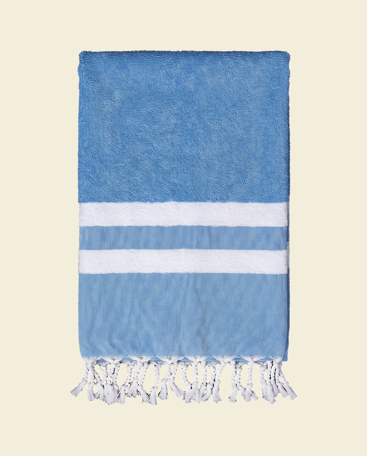 hamamdoek met badstof oceaanblauw - op kleur