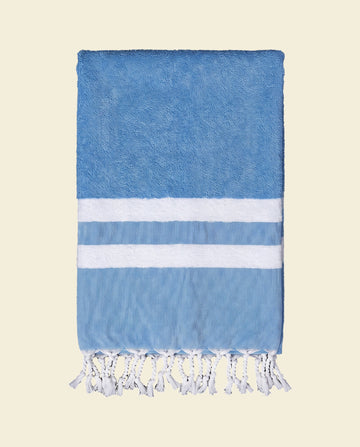 hamamdoek met badstof oceaanblauw