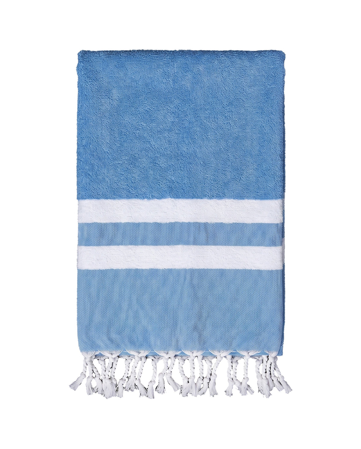 hamamdoek met badstof oceaanblauw - vrijstaand