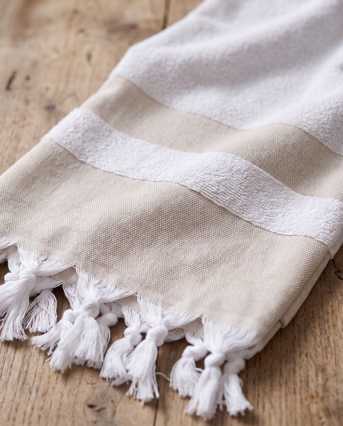 hamamdoek met badstof olijfgroen - detail