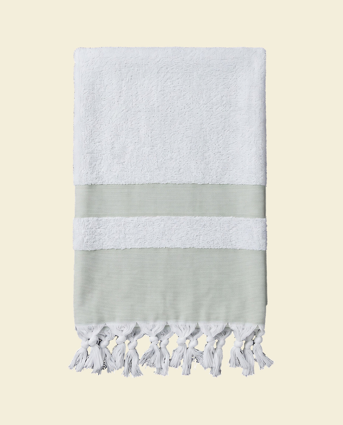 hamamdoek met badstof salie - op kleur