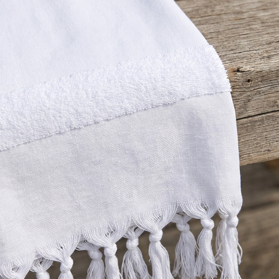 hamamdoek met badstof wit - detail