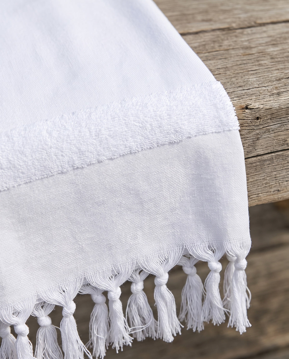 hamamdoek met badstof wit - detail