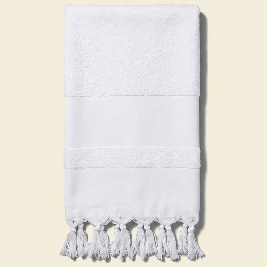 hamamdoek met badstof wit - op kleur