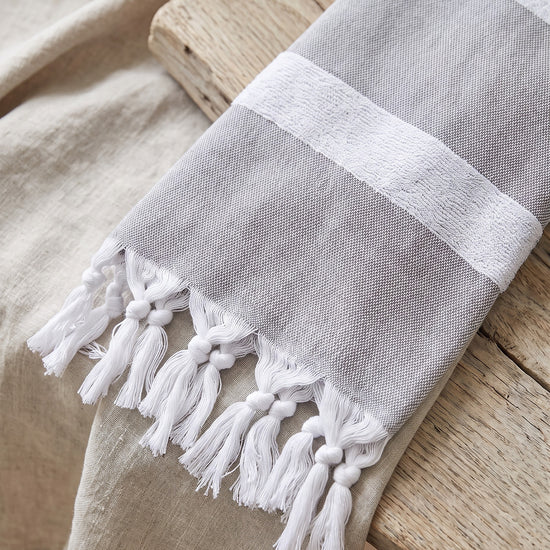hamamdoek met badstof zwart - detail