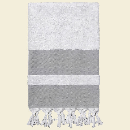 hamamdoek met badstof zwart - op kleur