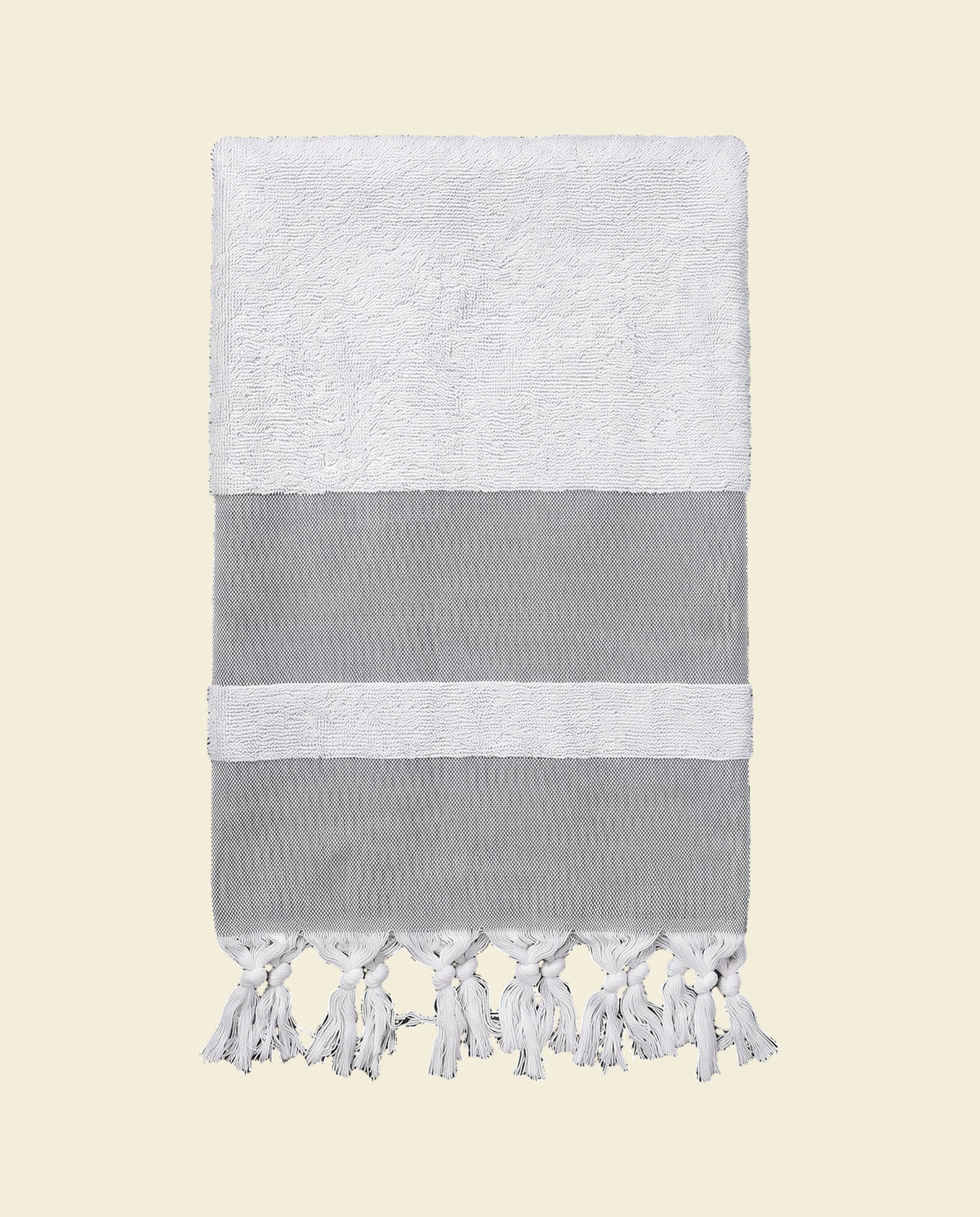 hamamdoek met badstof zwart - op kleur