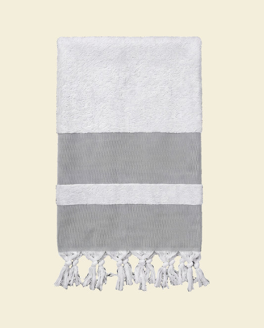 hamamdoek met badstof zwart - op kleur