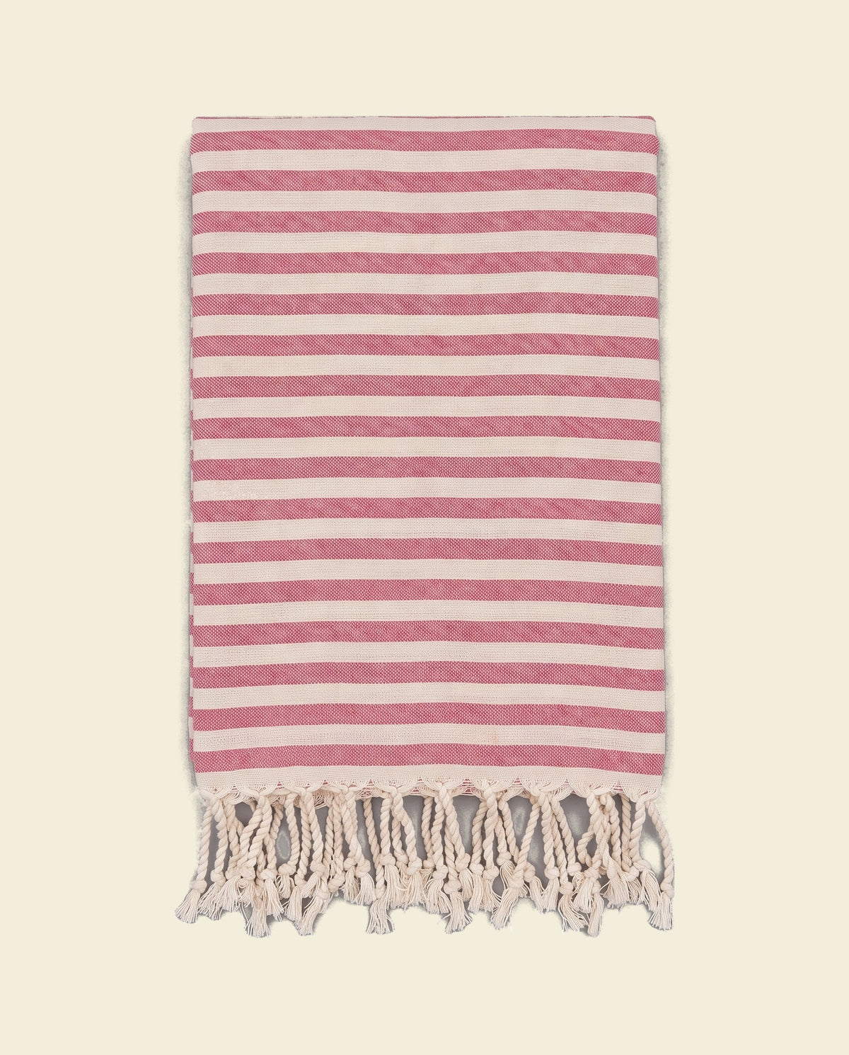 hamamdoek natural pink stripes - op kleur