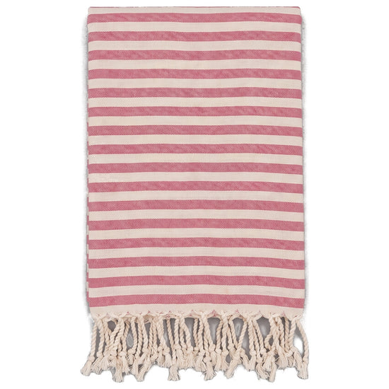 hamamdoek natural pink stripes - vrijstaand
