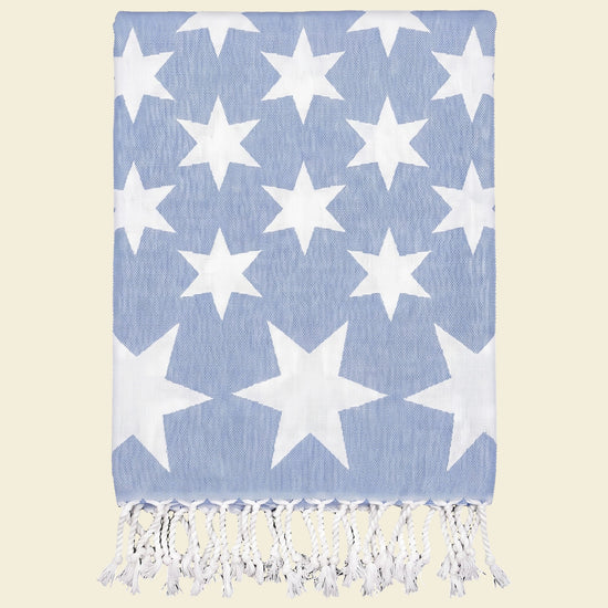 hamamdoek Stars blue - op kleur