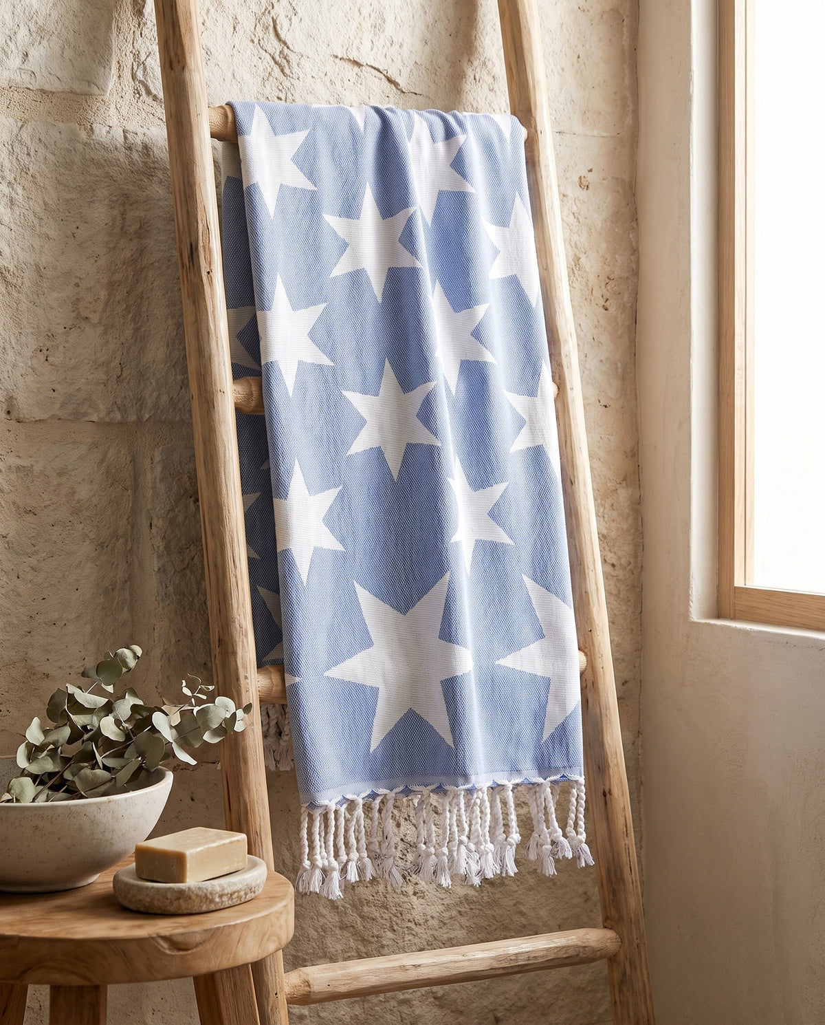 hamamdoek Stars blue - sfeer