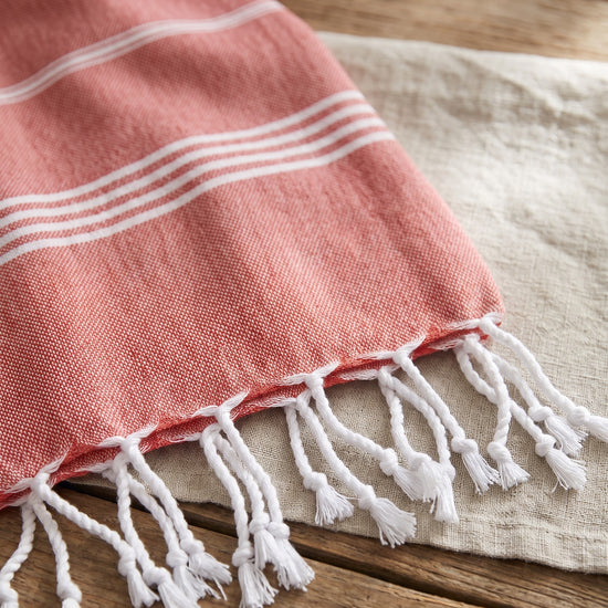 hamamdoek steenrood - detail