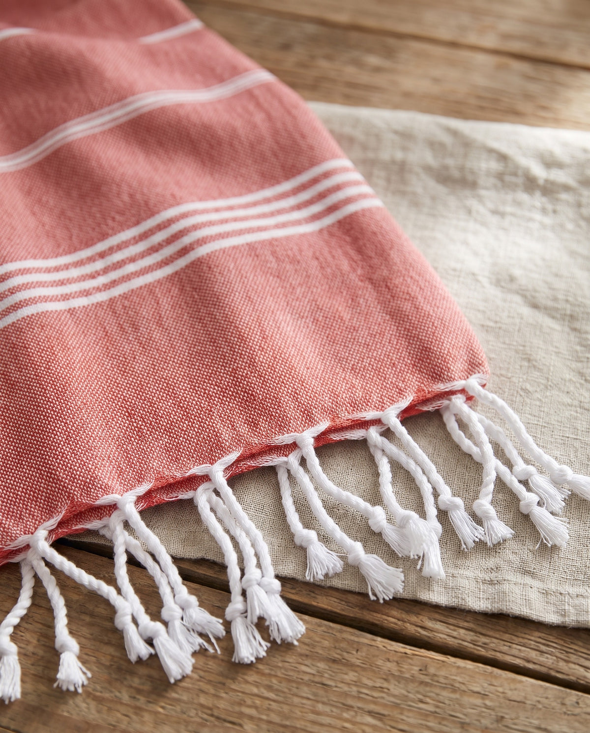 hamamdoek steenrood - detail