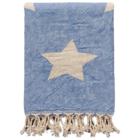 hamamdoek Ster blauw - vrijstaand