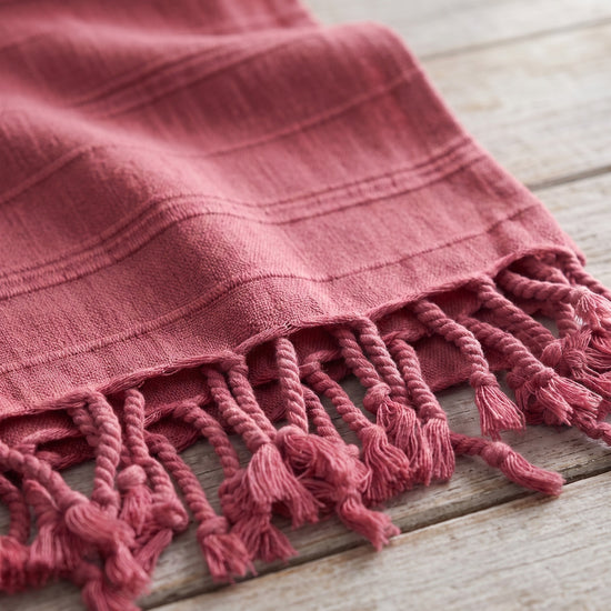 hamamdoek Stone denim red - detail