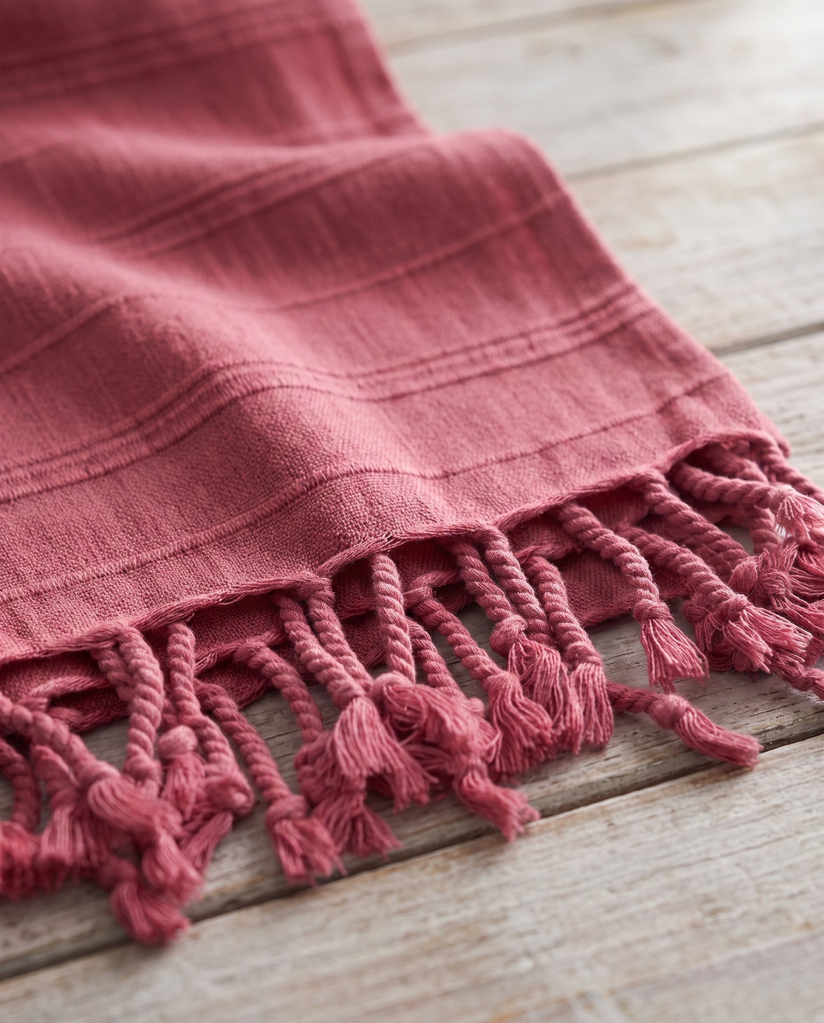 hamamdoek Stone denim red - detail