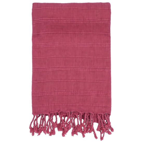 hamamdoek Stone denim red - vrijstaand