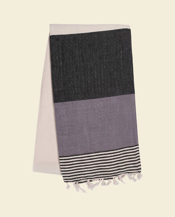 Hamamdoek Sultan Bicolore XL - black/dark-grey