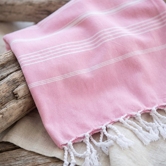 hamamdoek Take me to the Beach! pink - detail