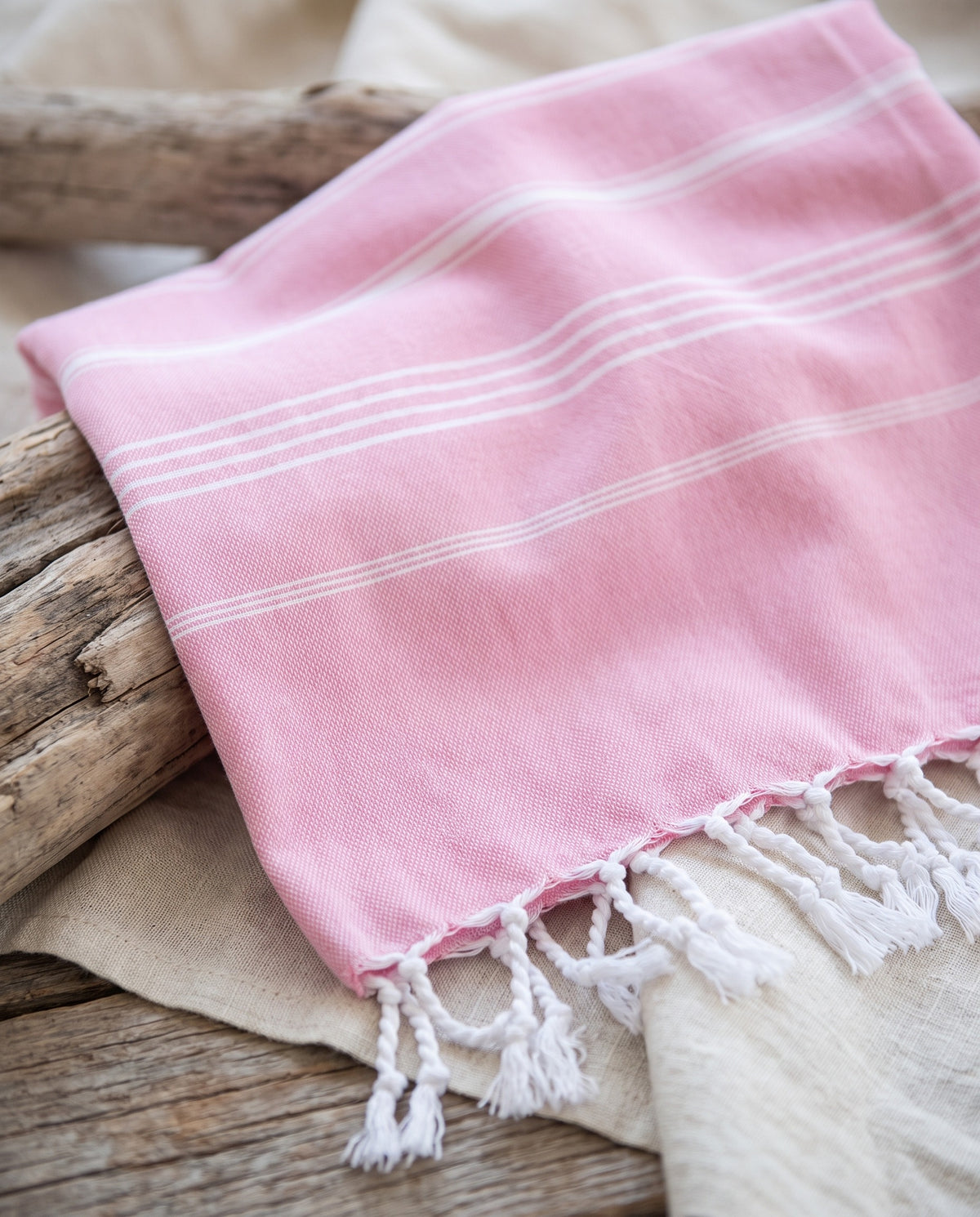 hamamdoek Take me to the Beach! pink - detail