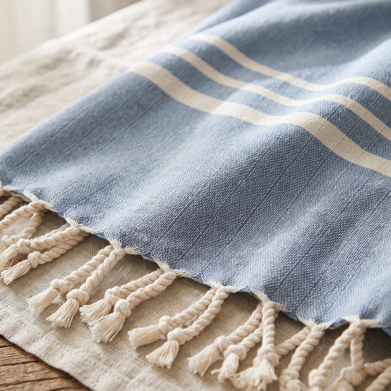 Hamamdoek XL air blue – Krem Sultan - detail