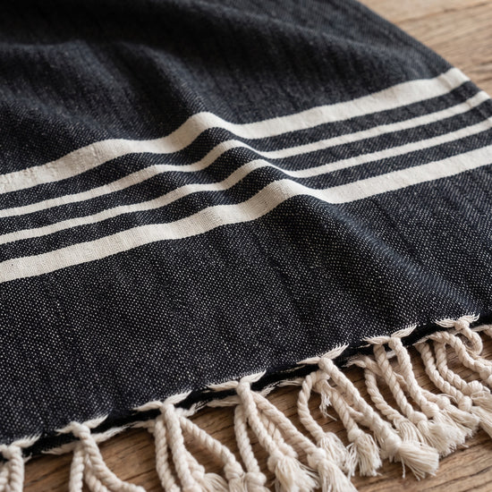 Hamamdoek XL black – Krem Sultan - detail
