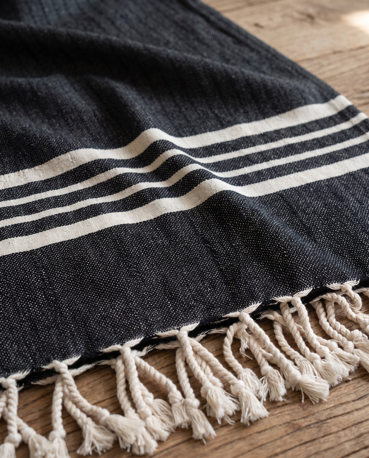 Hamamdoek XL black – Krem Sultan - detail