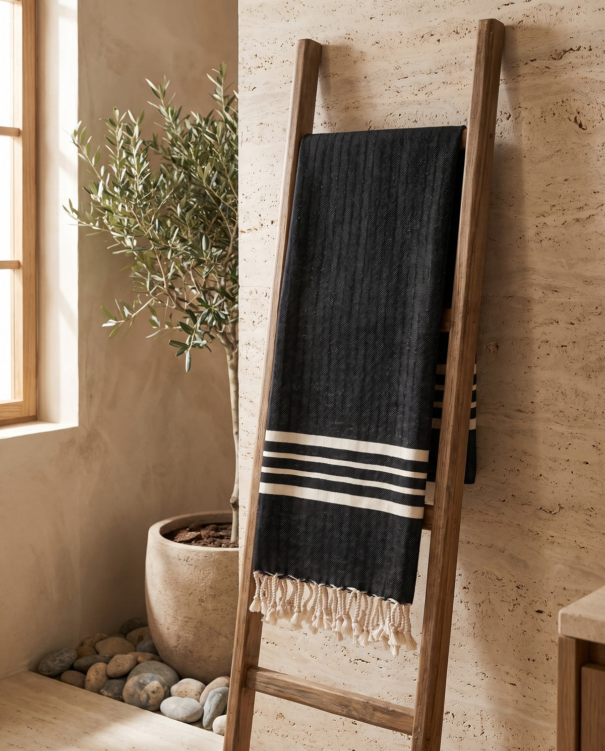 Hamamdoek XL black – Krem Sultan - sfeer