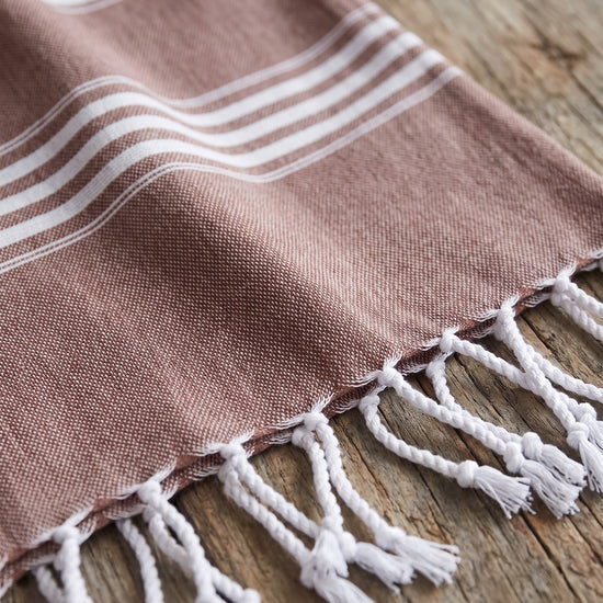 hamamdoek XL bruin - detail