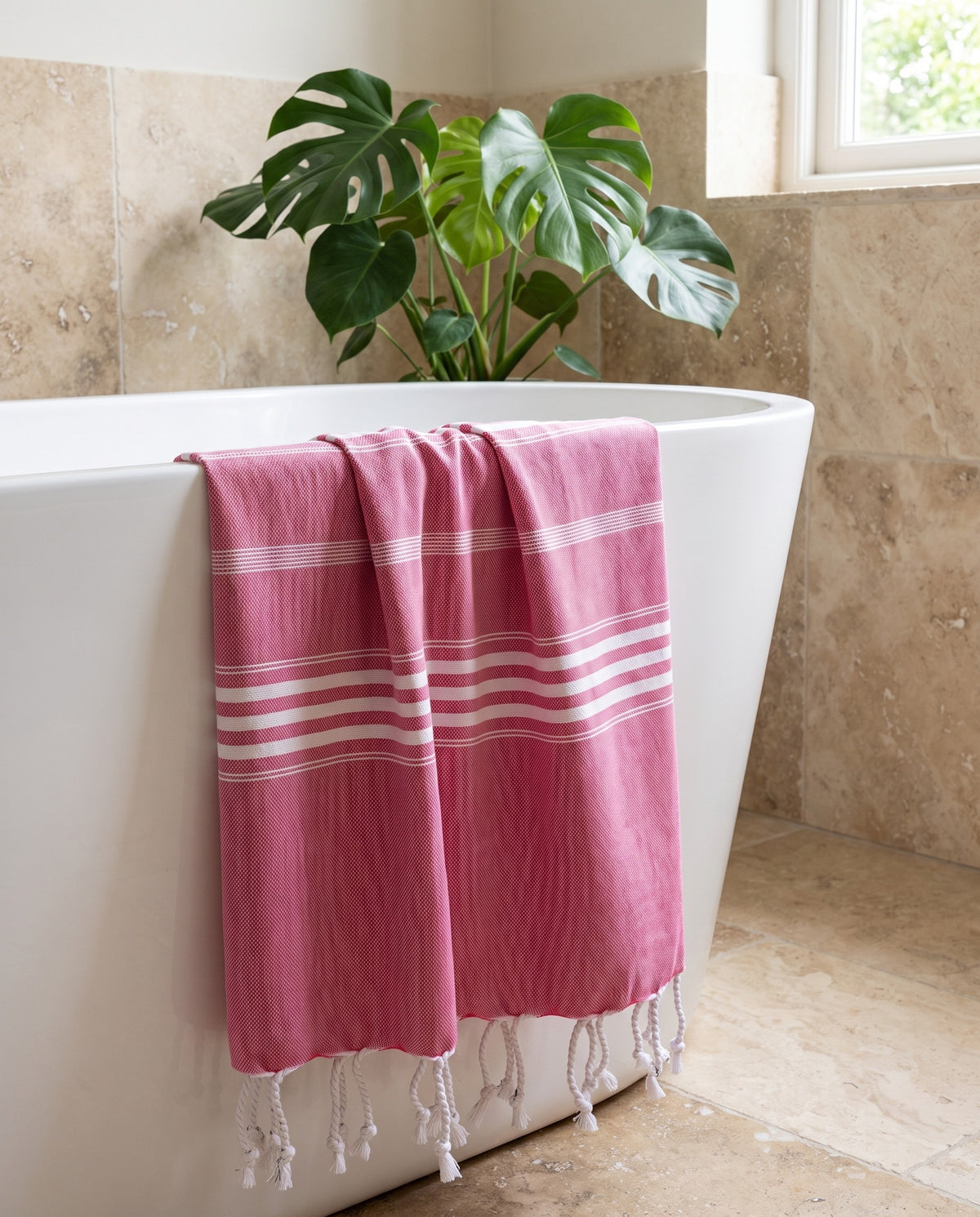 hamamdoek XL cerise - sfeer
